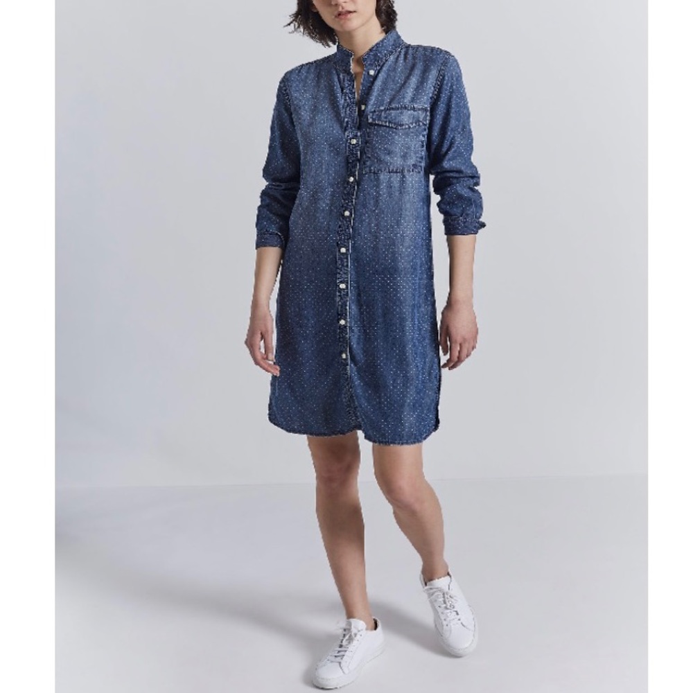 NWT Current Elliott Cardinal Denim Tencel shirt Dress Size 1 4/Small